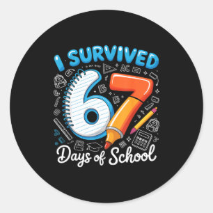 I Survived 67 Days Of School Teacher Student Six S Classic Round Sticker