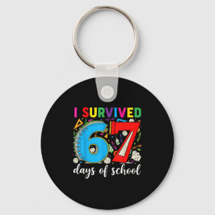 I Survived 67 Days Of School Teacher Student Six S Key Ring