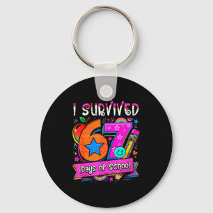 I Survived 67 Days Of School Teacher Student Six S Key Ring