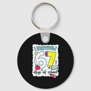 I Survived 67 Days Of School Teacher Student Six S Key Ring