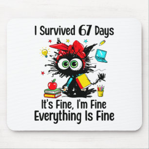 I Survived 67 Days Of School Teacher Students Cat  Mouse Mat