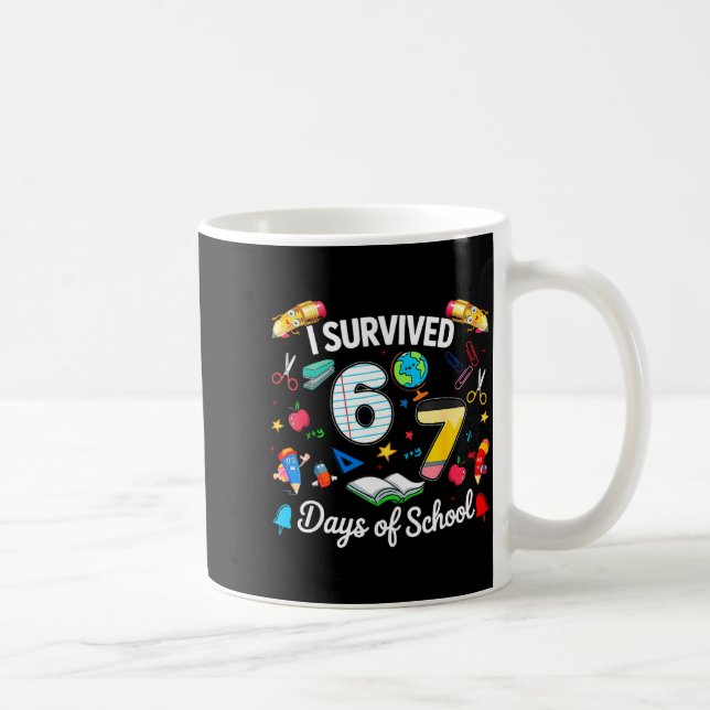 I Survived 67 Days Of School Teachers Students Boy Coffee Mug (Right)