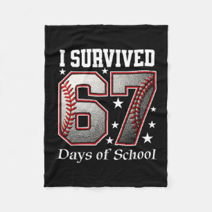 I Survived 67 Days Of School Teachers Students Bys Fleece Blanket