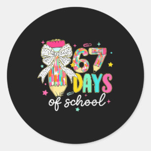 I Survived 67 Days Of School Teachers Students Fun Classic Round Sticker