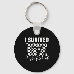I Survived 67 Days Of School Teachers Students Key Ring