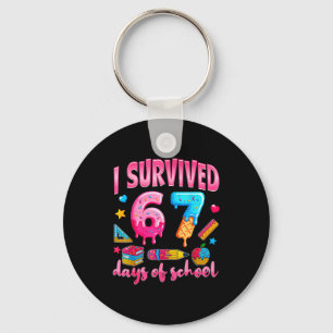 I Survived 67 Days Of School Teachers Students Key Ring