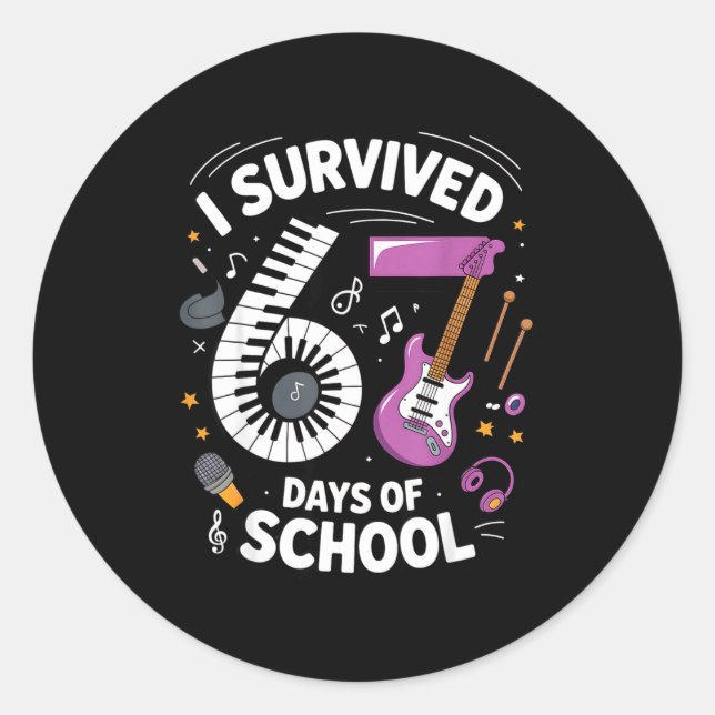 I Survived 67 Days Of School - Teachers Students M Classic Round Sticker (Front)