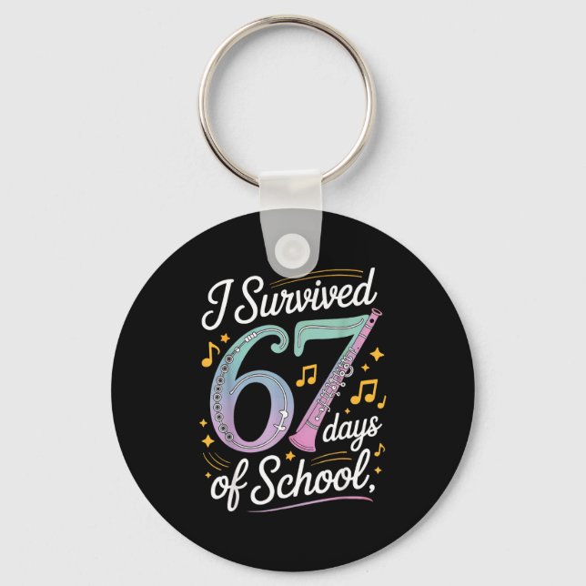 I Survived 67 Days Of School - Teachers Students M Key Ring (Front)