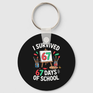I Survived 67 Days Of School - Teachers Students M Key Ring