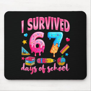 I Survived 67 Days Of School Teachers Students Mouse Mat