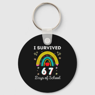I Survived 67 Days Of School Teachers Students Six Key Ring