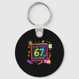 I Survived 67 Days Of School Teachers Students Six Key Ring