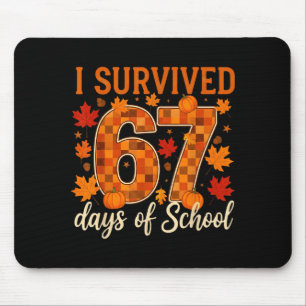 I Survived 67 Days Of School Thanksgiving Funny 6 Mouse Mat