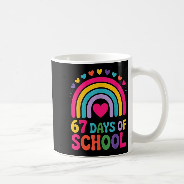 I Survived 67 Days Of School Tie Die Rainbow Lover Coffee Mug (Right)