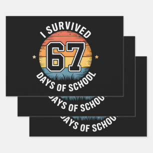 I Survived 67 Days Of School Wrapping Paper Sheet