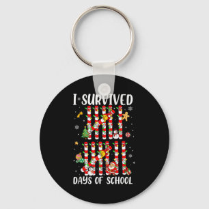 I Survived 67 Days Of School Xmas Candy Cane Tally Key Ring