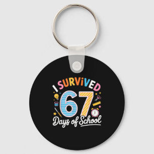 I Survived 67 Days School Funny Six Seven Meme Tea Key Ring