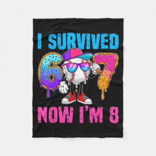 I Survived 67 Im 8 Years Old Baseball 6 7 Meme 8th Fleece Blanket