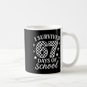 I Survived 67 Six Seven Days Of School Checkered B Coffee Mug