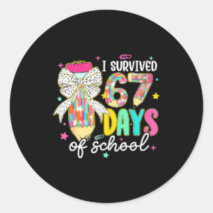 I Survived 67 Six Seven Days School Meme 100th Day Classic Round Sticker