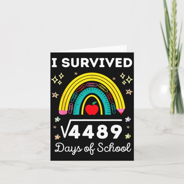 I Survived 67 Square Root Days Of School Funny Mem Card (Front)