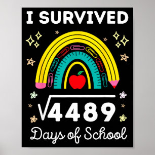 I Survived 67 Square Root Days Of School Funny Mem Poster