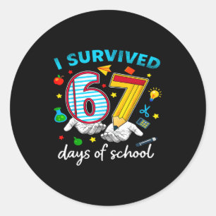 I Survived 67th Day Of School Six Seven Kids Classic Round Sticker