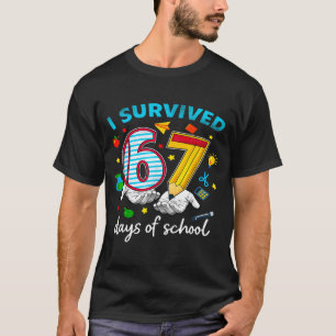 I Survived 67th Day Of School Six Seven Kids  T-Shirt