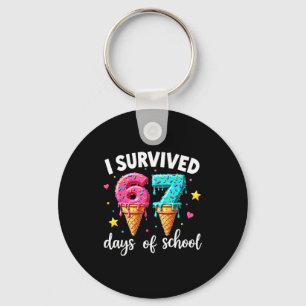 I Survived 67th Days School Drip Ice Cream Funny 6 Key Ring