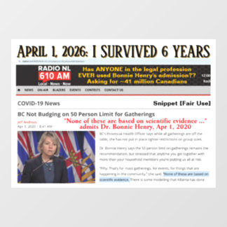 I Survived 6 Years by RoseWrites  Window Cling