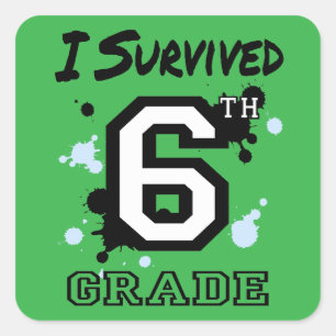 I Survived 6th Grade Square Sticker