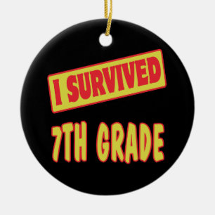 I SURVIVED 7TH GRADE CERAMIC TREE DECORATION