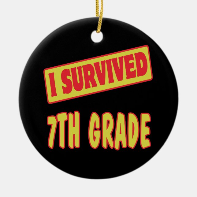 I SURVIVED 7TH GRADE CERAMIC TREE DECORATION (Front)