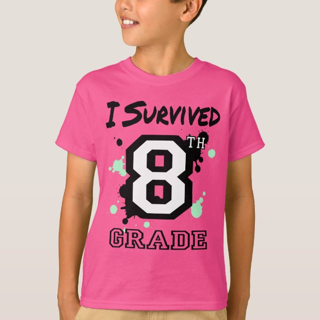 I Survived 8th Grade T-Shirt (Front)