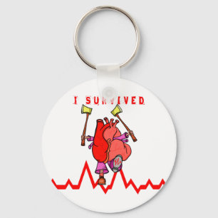 I survived a heart attack key ring