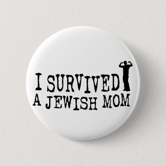 I Survived a Jewish mum - Jew humour 6 Cm Round Badge