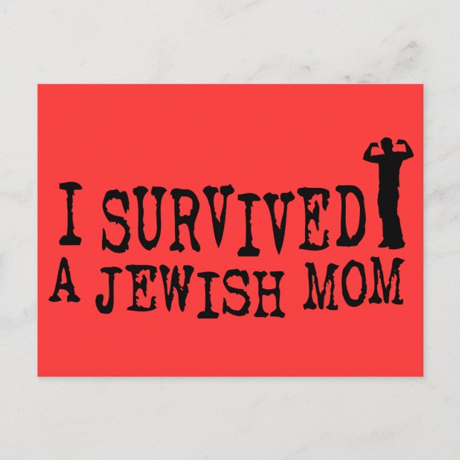 I Survived a Jewish mum - Jew humour Postcard (Front)