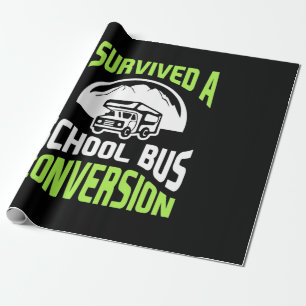 I Survived A School Bus Conversion Wrapping Paper