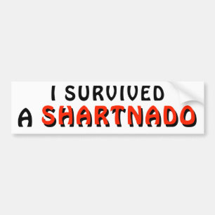 I Survived A Shartnado! Red Bumper Sticker