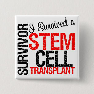 I Survived a Stem Cell Transplant (red) 15 Cm Square Badge