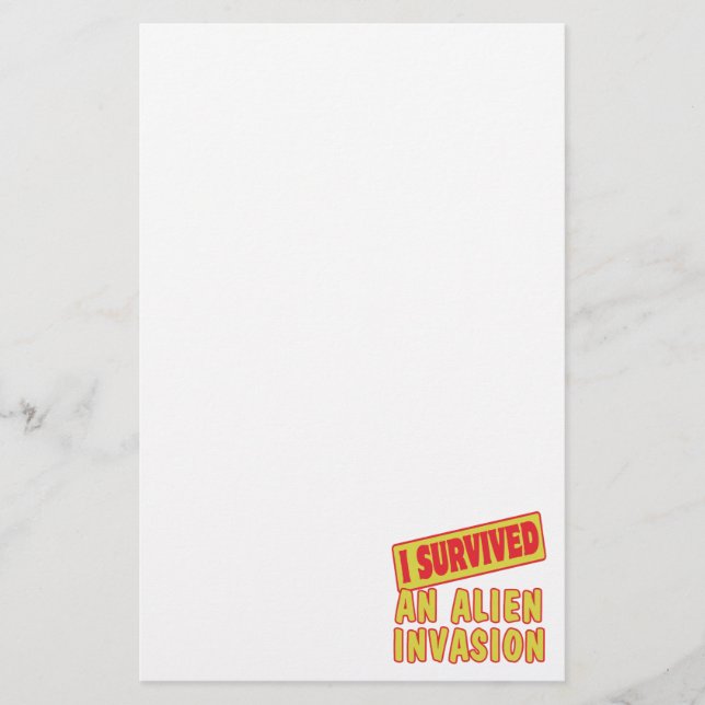 I SURVIVED AN ALIEN INVASION STATIONERY (Front)