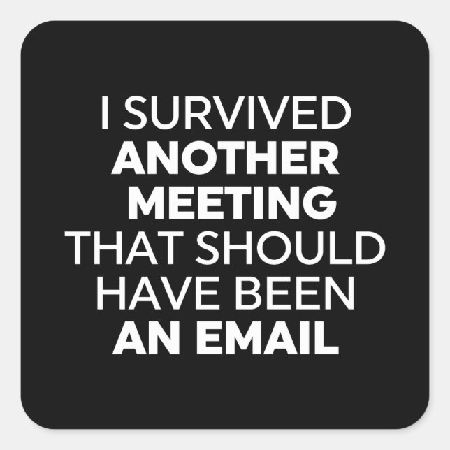 I Survived Another Meeting That Should Have Been A Square Sticker (Front)
