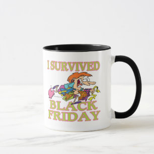 I SURVIVED BLACK FRIDAY FUNNY CARTOON MUG