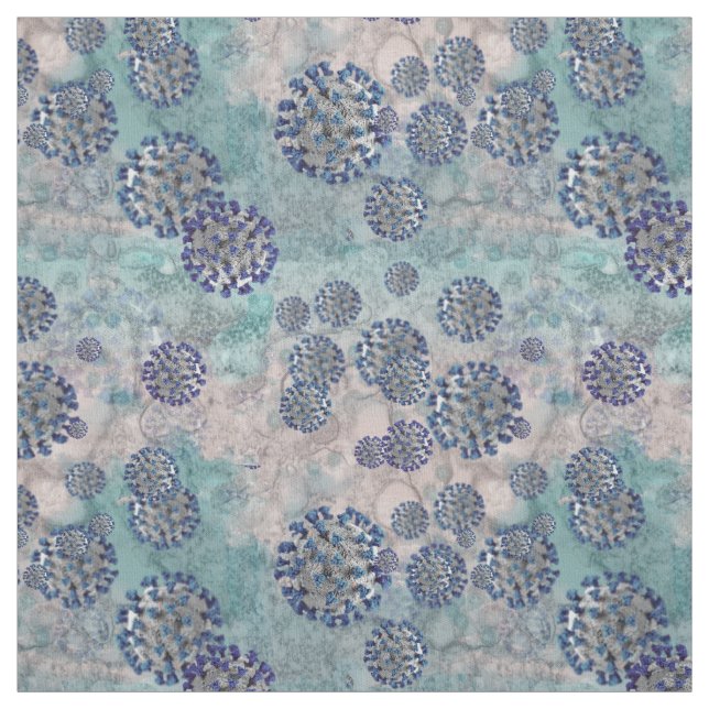 I Survived Blue Covid Virus Fabric (Swatch)