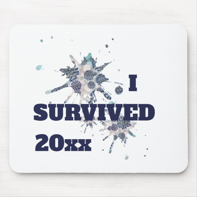 I Survived Blue Covid Virus Gel Mouse Pad (Front)