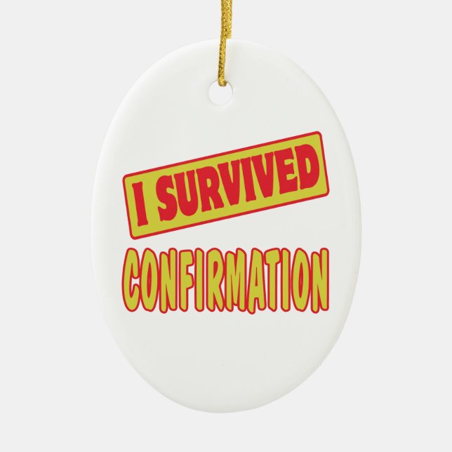 I SURVIVED CONFIRMATION CERAMIC TREE DECORATION (Front)