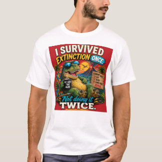 I Survived Extinction Once – Funny Dinosaur T-Shirt