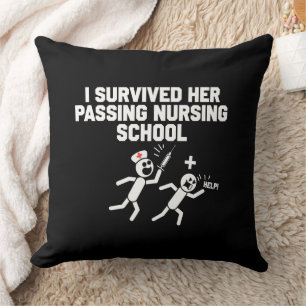 I Survived Her Passing Nursing School Nurse Cushion