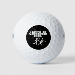I Survived Her Passing Nursing School Nurse Golf Balls