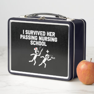 I Survived Her Passing Nursing School Nurse Metal Lunch Box